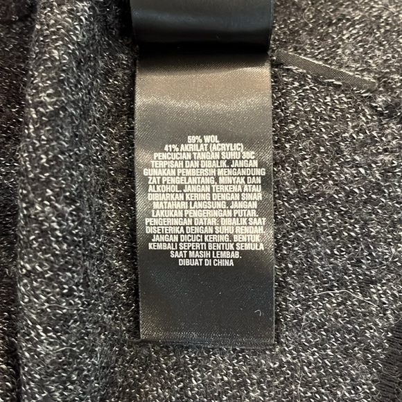 EUC Ted Baker London 1/4 zip crew neck wool blnd long sleeve black/white sweater - Picture 12 of 13